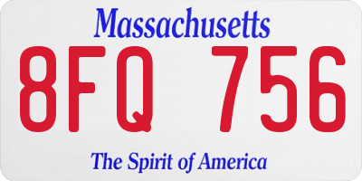 MA license plate 8FQ756