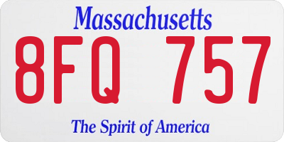 MA license plate 8FQ757
