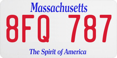 MA license plate 8FQ787