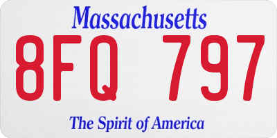 MA license plate 8FQ797