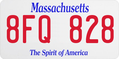MA license plate 8FQ828