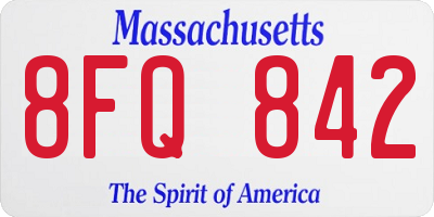 MA license plate 8FQ842