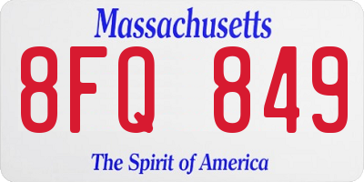 MA license plate 8FQ849