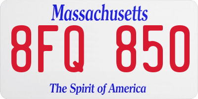 MA license plate 8FQ850