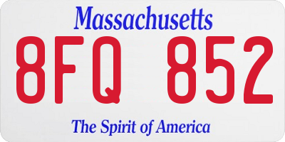 MA license plate 8FQ852
