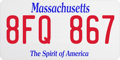 MA license plate 8FQ867