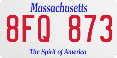 MA license plate 8FQ873