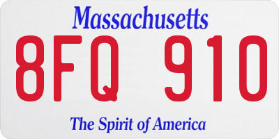 MA license plate 8FQ910
