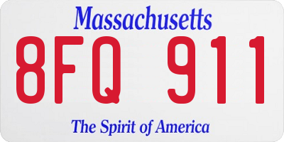 MA license plate 8FQ911
