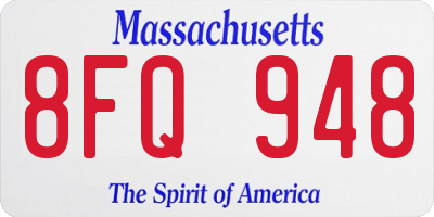 MA license plate 8FQ948