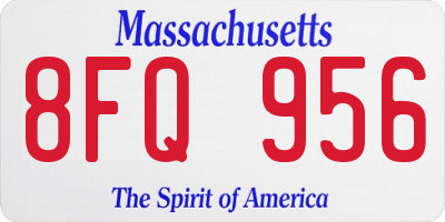 MA license plate 8FQ956