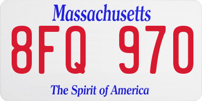 MA license plate 8FQ970
