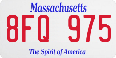 MA license plate 8FQ975