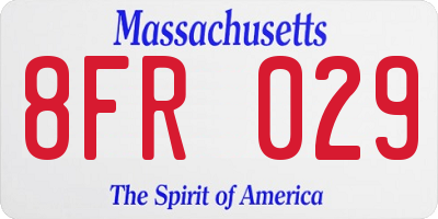 MA license plate 8FR029