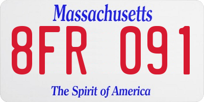 MA license plate 8FR091