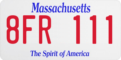 MA license plate 8FR111
