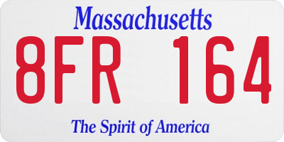 MA license plate 8FR164