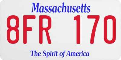 MA license plate 8FR170