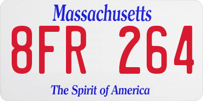 MA license plate 8FR264