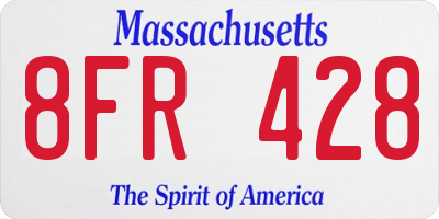 MA license plate 8FR428