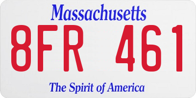 MA license plate 8FR461
