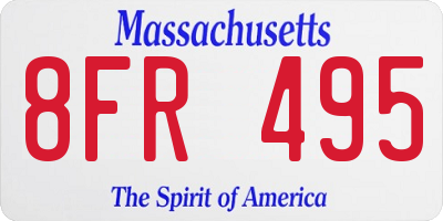 MA license plate 8FR495