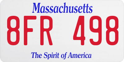 MA license plate 8FR498