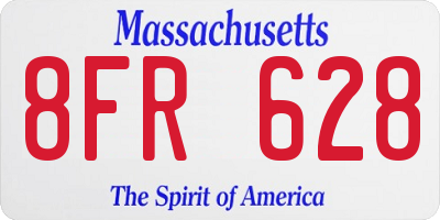 MA license plate 8FR628