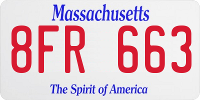 MA license plate 8FR663