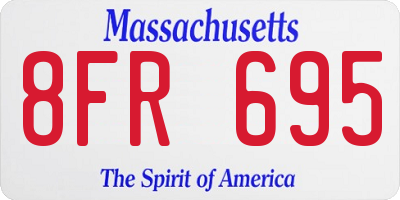 MA license plate 8FR695