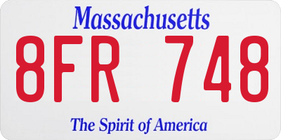 MA license plate 8FR748