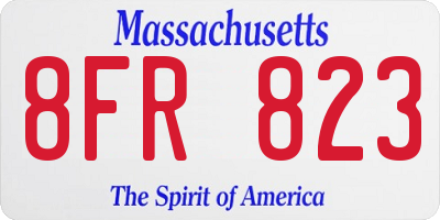 MA license plate 8FR823