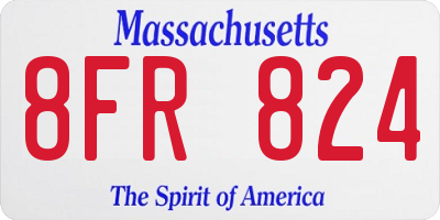 MA license plate 8FR824