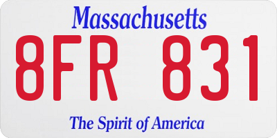 MA license plate 8FR831