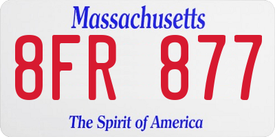 MA license plate 8FR877