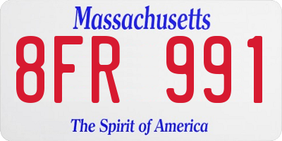MA license plate 8FR991