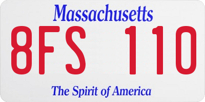 MA license plate 8FS110