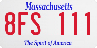MA license plate 8FS111
