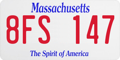 MA license plate 8FS147