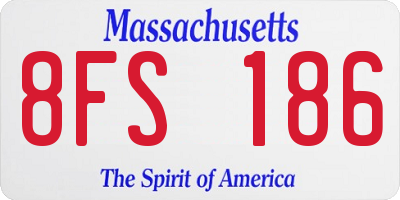 MA license plate 8FS186