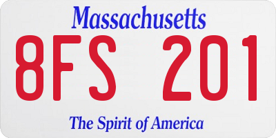 MA license plate 8FS201