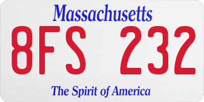 MA license plate 8FS232