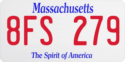 MA license plate 8FS279