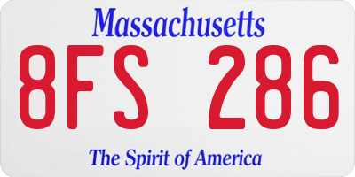 MA license plate 8FS286