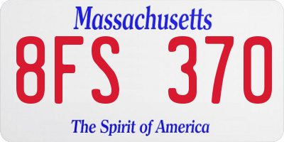 MA license plate 8FS370