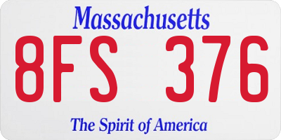 MA license plate 8FS376