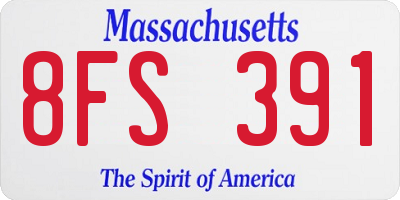 MA license plate 8FS391