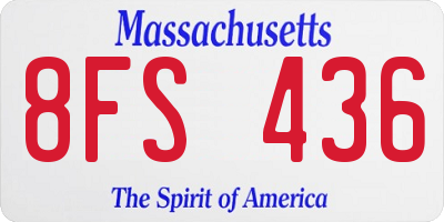 MA license plate 8FS436