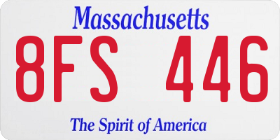 MA license plate 8FS446