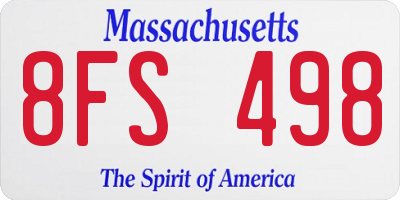 MA license plate 8FS498
